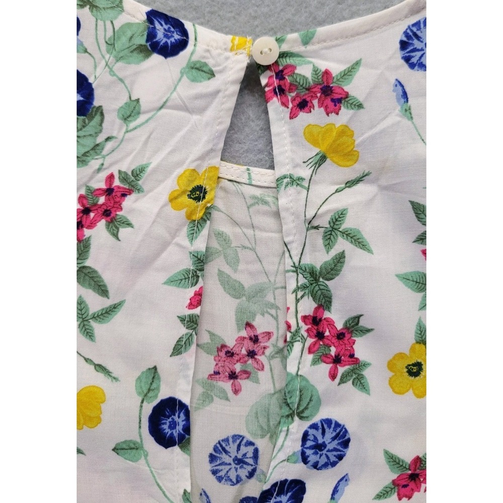Old Navy High Neck White Floral Sleeveless Top Size Large Sheer - Picture 7 of 9